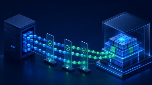 Blue Data Migration Illustration