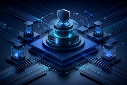 Digital Governance Framework in Blue Palette