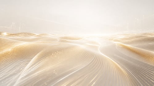 Digital Horizon with Golden Waves and Data Streams