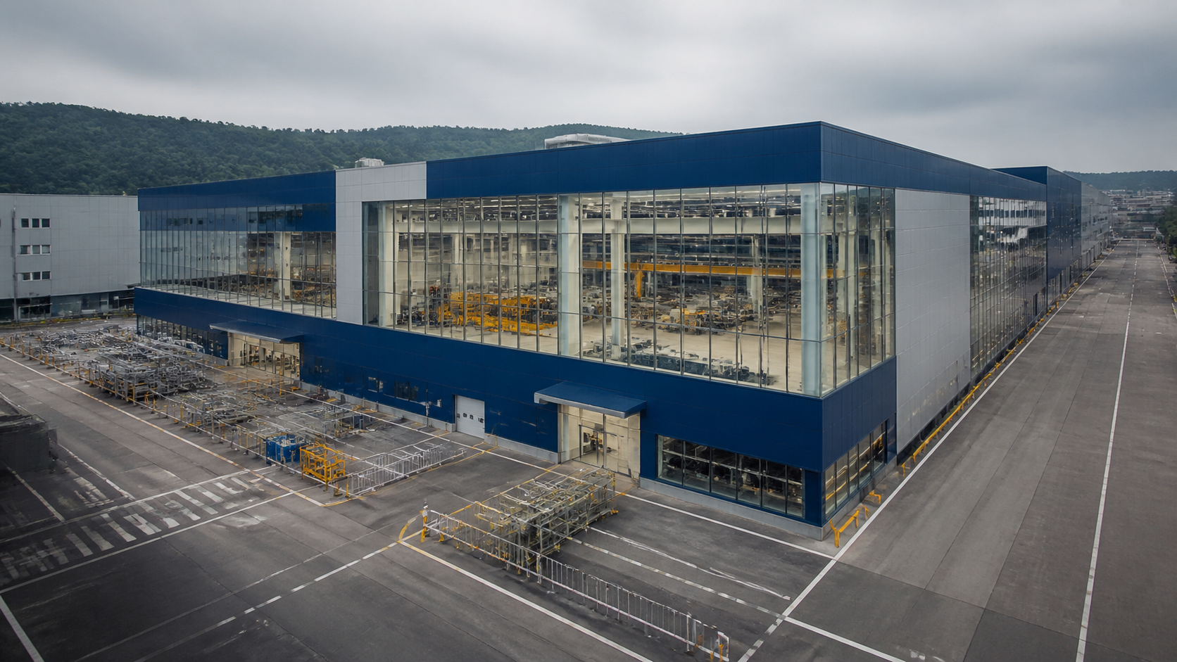 Premium Industrial Manufacturing Plant Aerial View