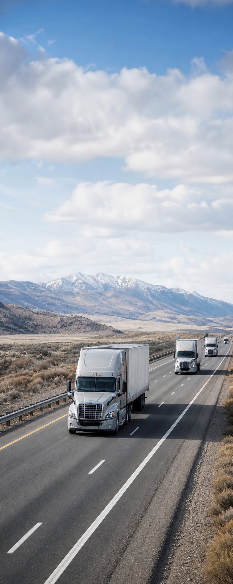 Sleek Semi Trucks on Open Highway