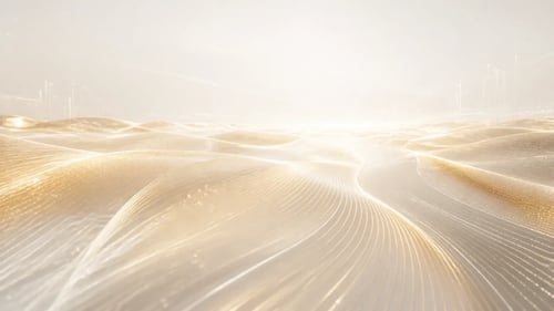 Digital Horizon with Golden Waves and Data Streams (1)