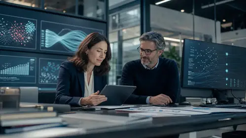 Female Leader And Architect Reviewing Data Analytics