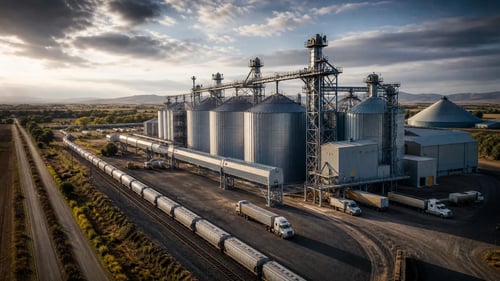 Modern Agricultural Terminal with Industrial Complex and Transportation Flows (1)