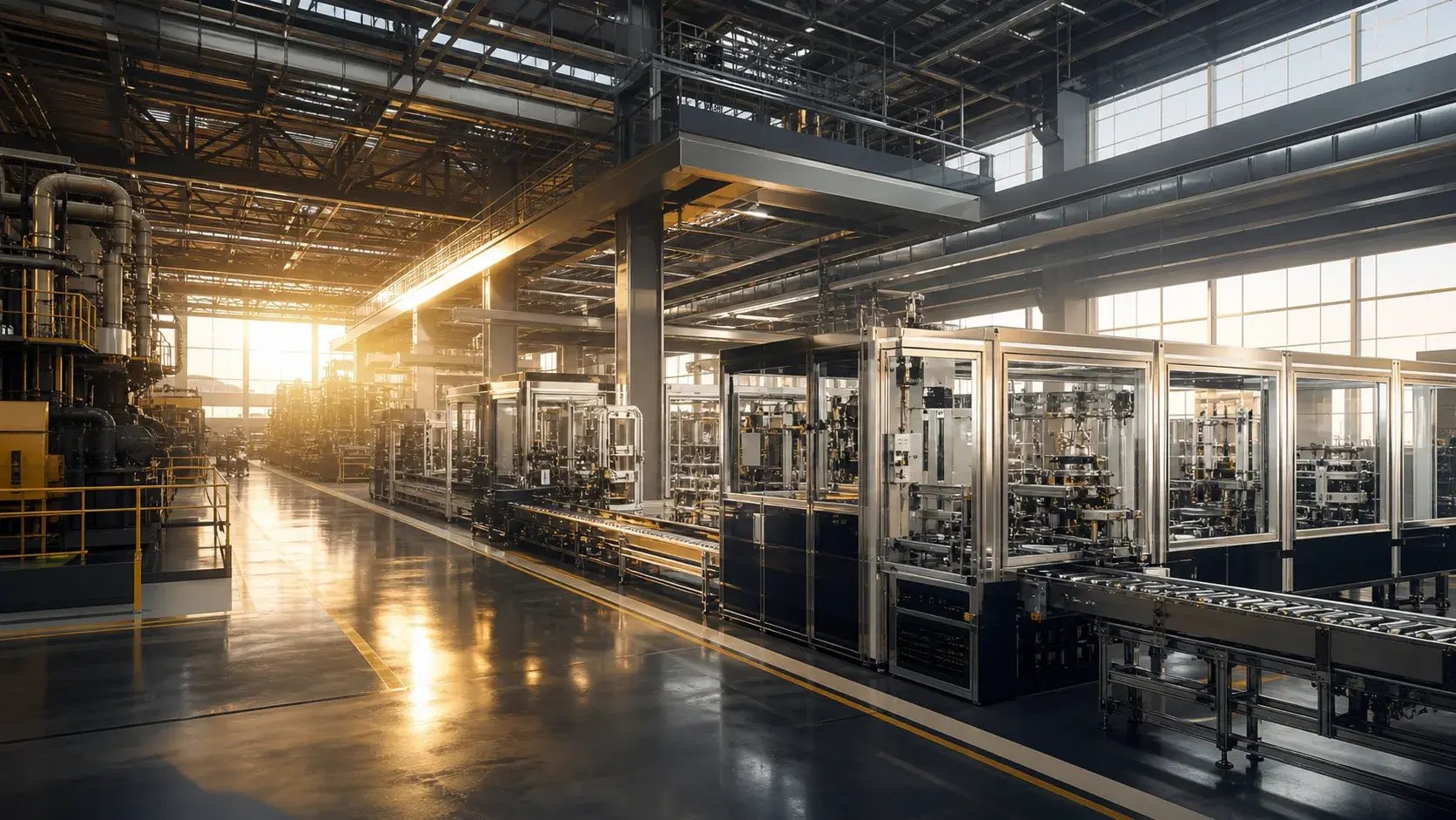 Modern Manufacturing Facility At Golden Hour (1)