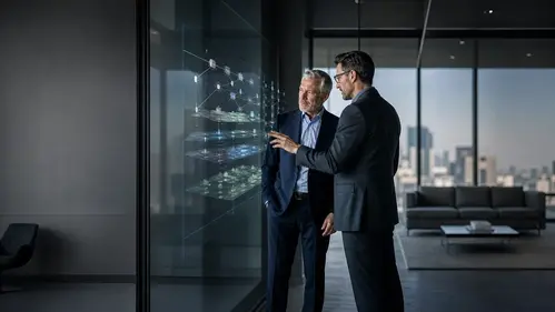 Senior Executives Centered In Enterprise Tech Landscape