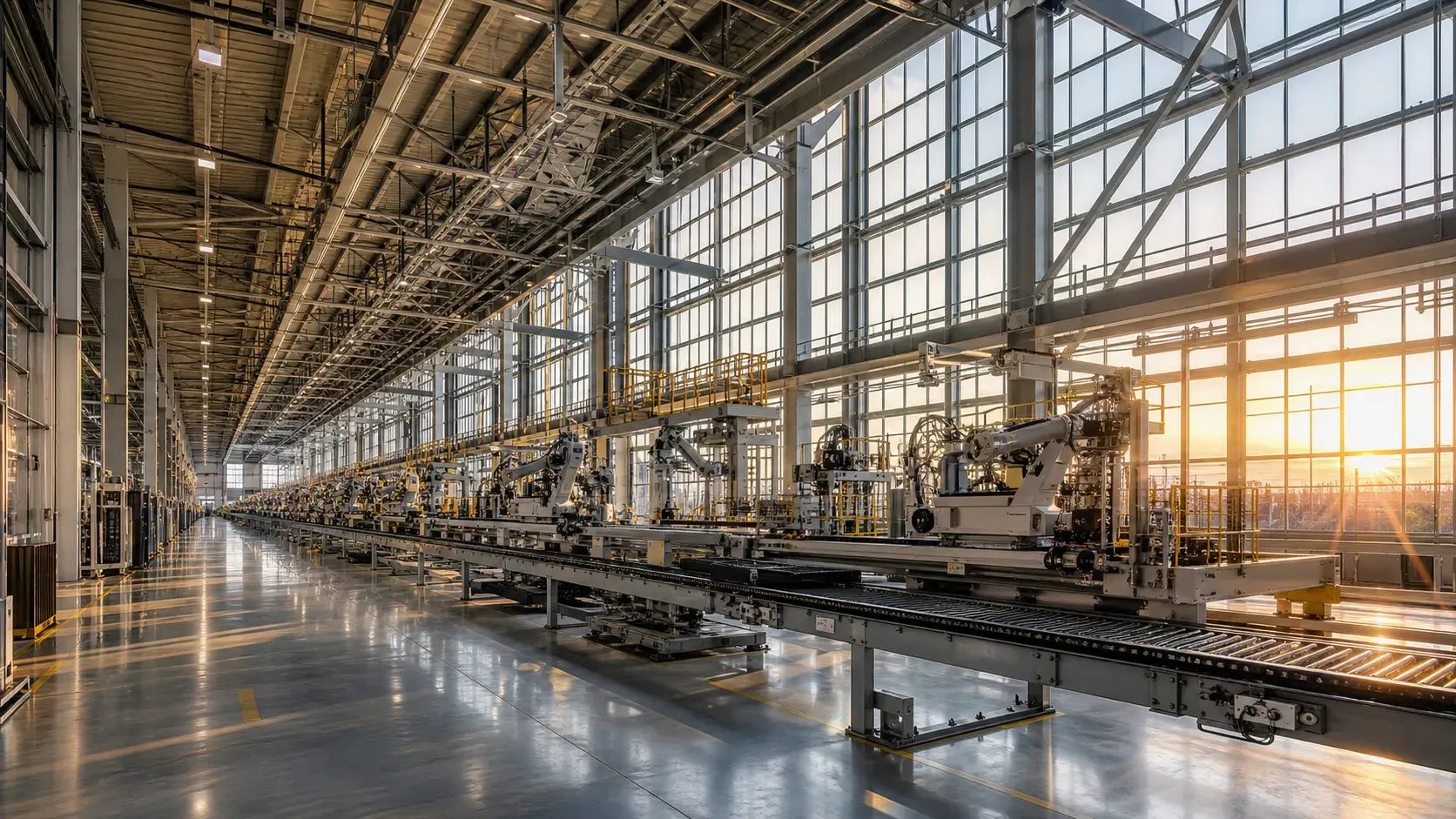 Sophisticated Manufacturing Facility At Golden Sunset