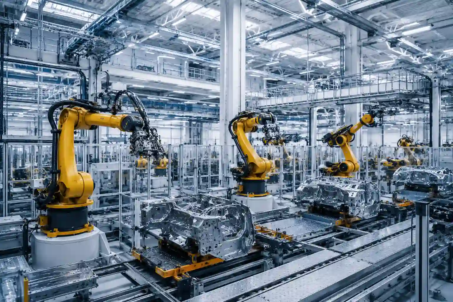 Nowoczesna hala produkcyjna która używa najnowsze technologie w codziennej pracy