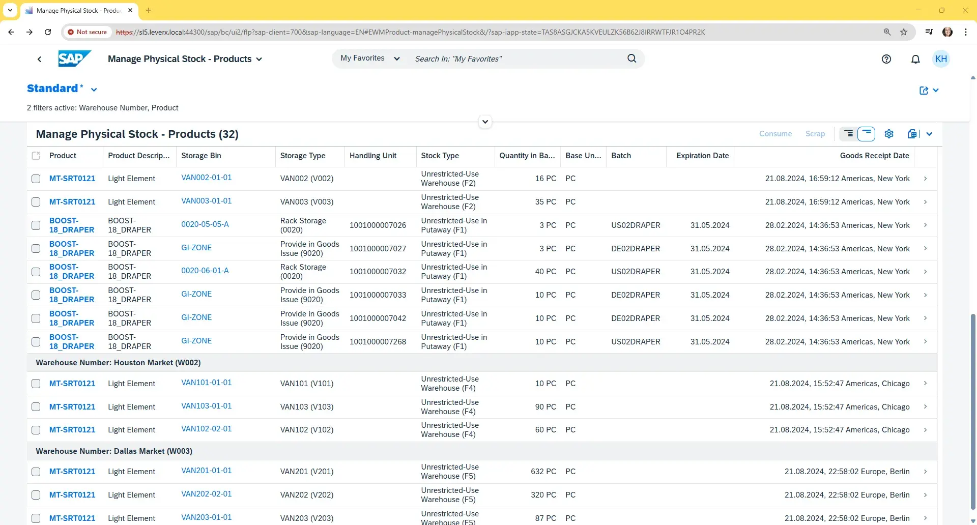 Manage Stock